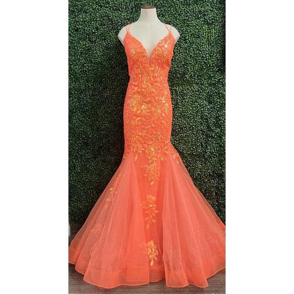 NEW AMARRA prom gown in neon orange